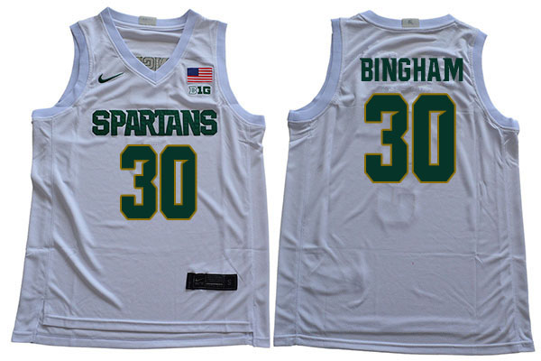 Men Michigan State Spartans #30 Marcus Bingham NCAA Nike Authentic White 2019-20 College Stitched Basketball Jersey UC41E70VQ